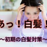 突然の白髪をどう受け入れれば良いのかな〜初期の白髪対策〜