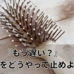 『もう遅い？』　抜け毛をどうやって止めようか？